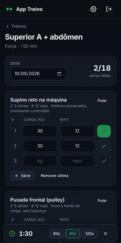 Série por série, com timer
